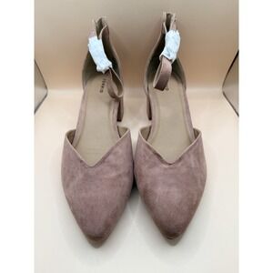 Torrid Dusty Pink Suede Chunky Heel Closed Toe Pointy Dress Shoes Size 12W